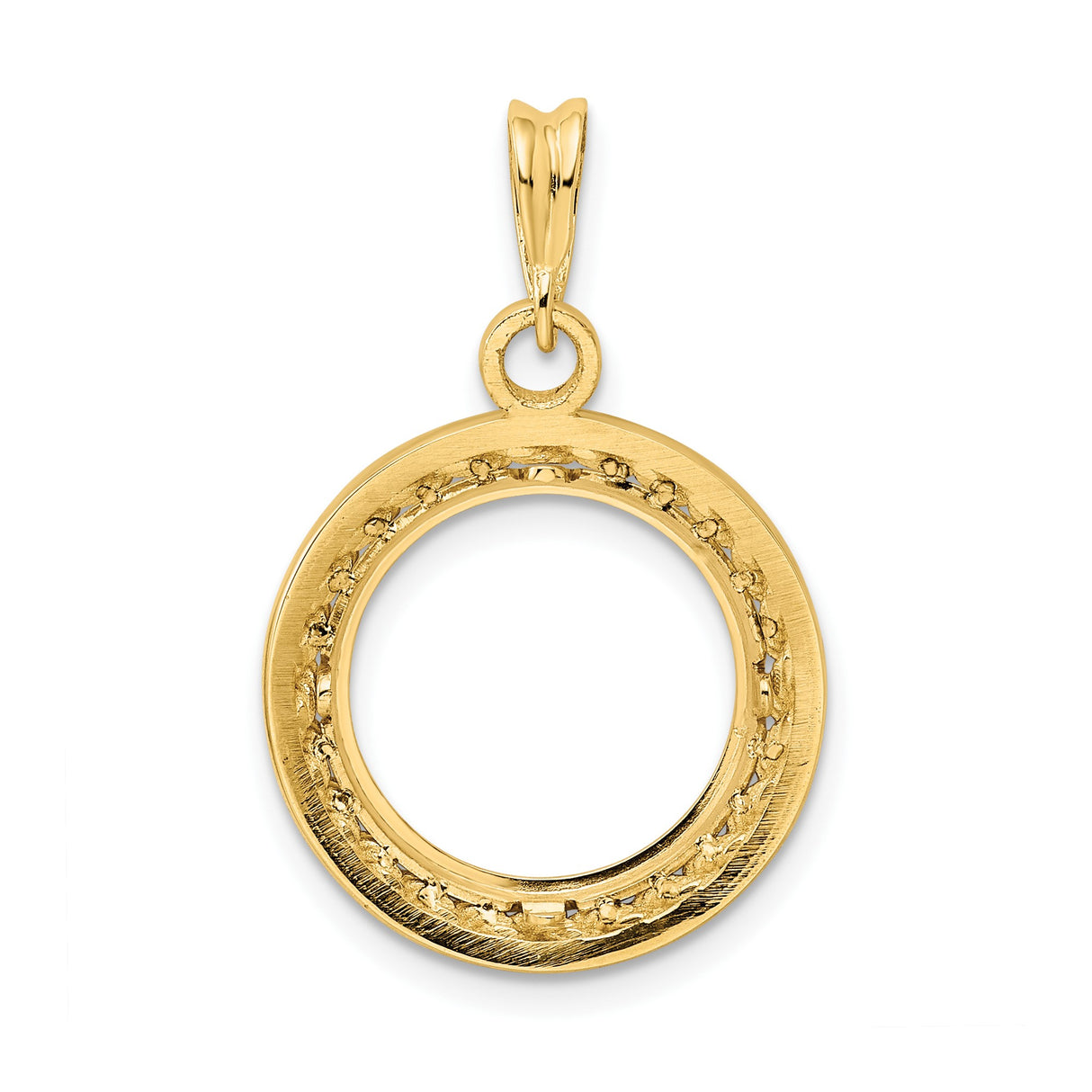 13 mm 14k Yellow Gold coin bezel pendant for US $1 Indian Princess Type 1 — additional image