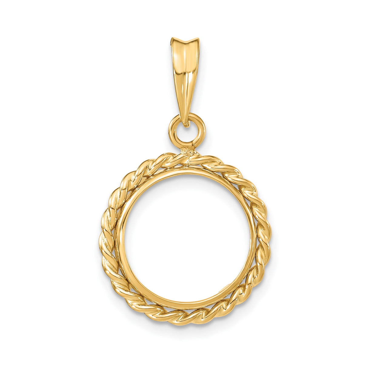 13 mm 14k Yellow Gold coin bezel pendant for US $1 Indian Princess Type 1