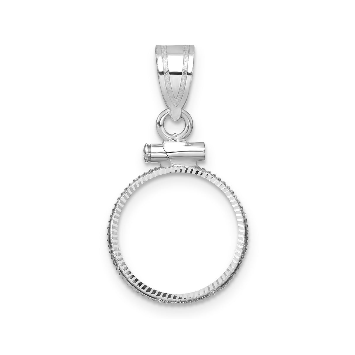 13 mm 14k White Gold coin bezel pendant for US $1 Indian Princess Type 1