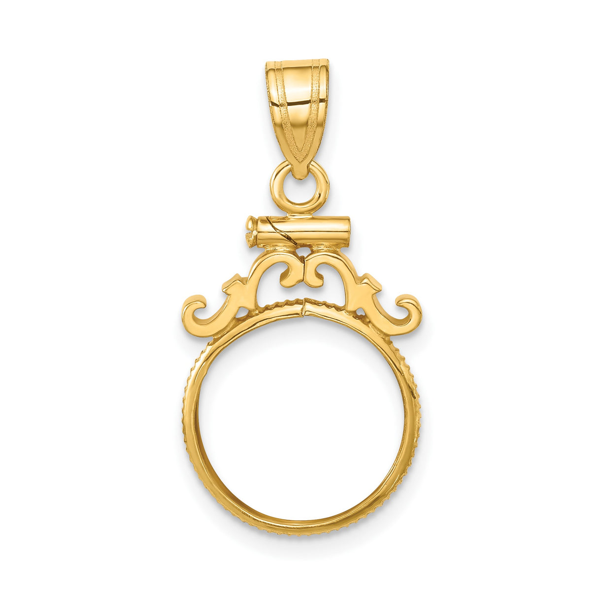 13 mm 14k Yellow Gold coin bezel pendant for US $1 Indian Princess Type 1