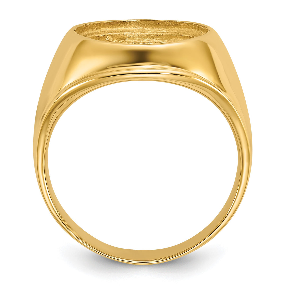 13 mm 14k Yellow Gold coin bezel ring for US $1 Indian Princess Type 1 — alternate view