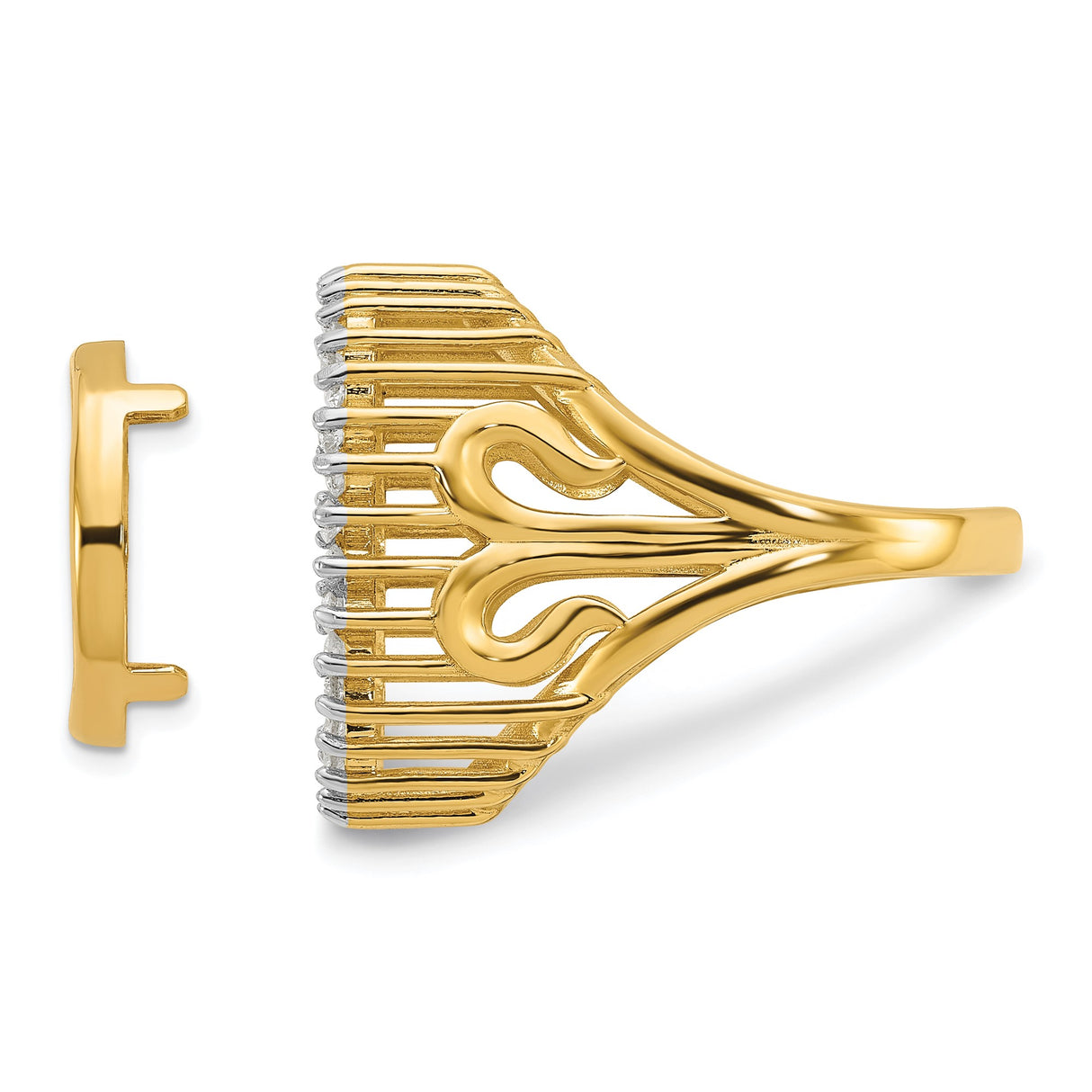 13 mm 14k Yellow Gold coin bezel ring for US $1 Indian Princess Type 1 β additional image