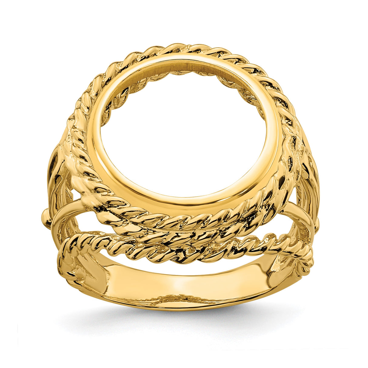 13 mm 14k Yellow Gold coin bezel ring for US $1 Indian Princess Type 1 β additional image