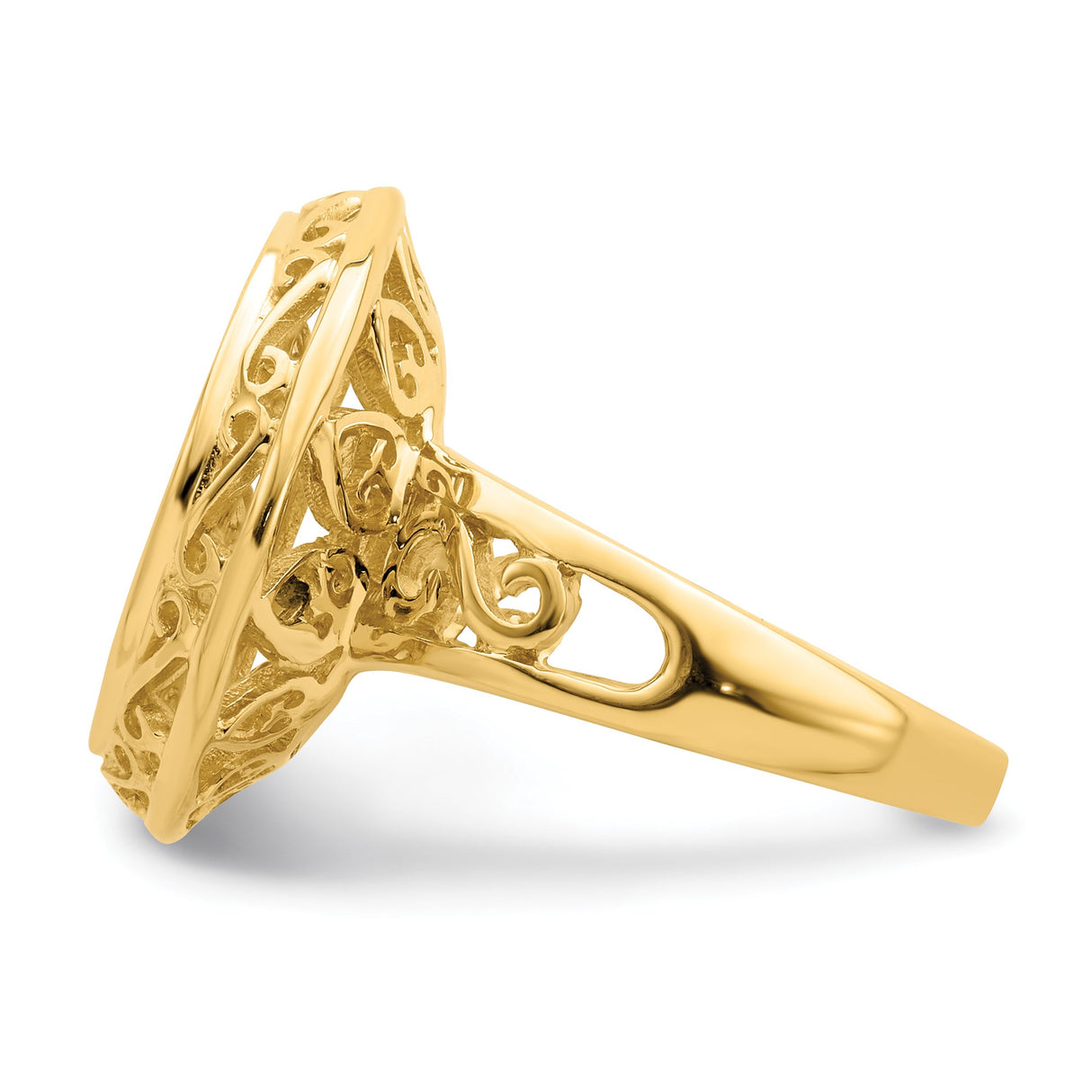 13 mm 14k Yellow Gold coin bezel ring for US $1 Indian Princess Type 1 β additional image