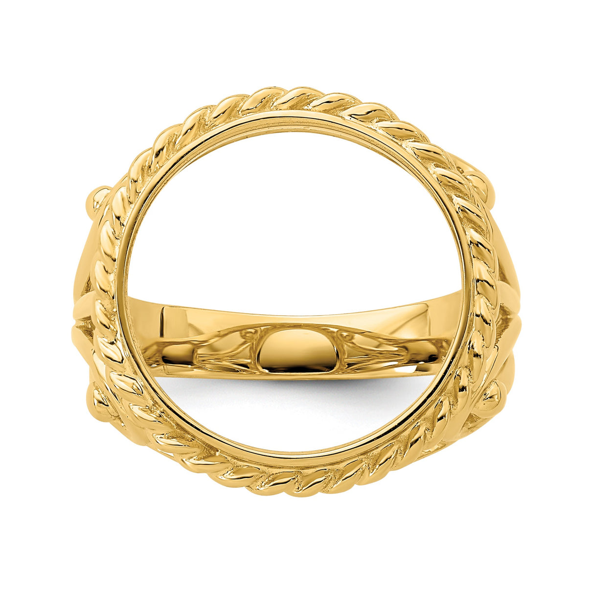 13 mm 14k Yellow Gold coin bezel ring for US $1 Indian Princess Type 1 β additional image