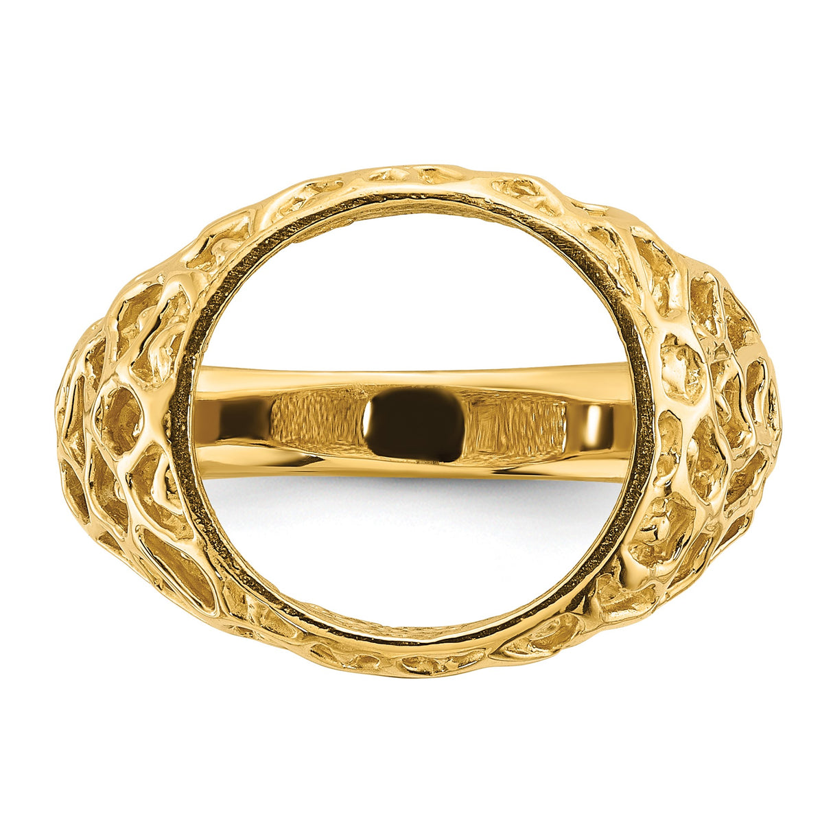 13 mm 14k Yellow Gold coin bezel ring for US $1 Indian Princess Type 1 β additional image