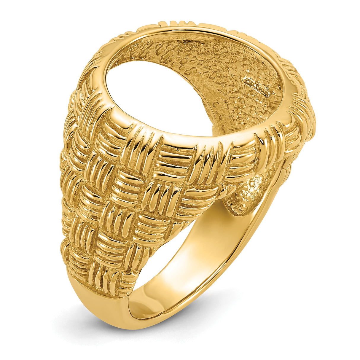 13 mm 14k Yellow Gold coin bezel ring for US $1 Indian Princess Type 1 β additional image