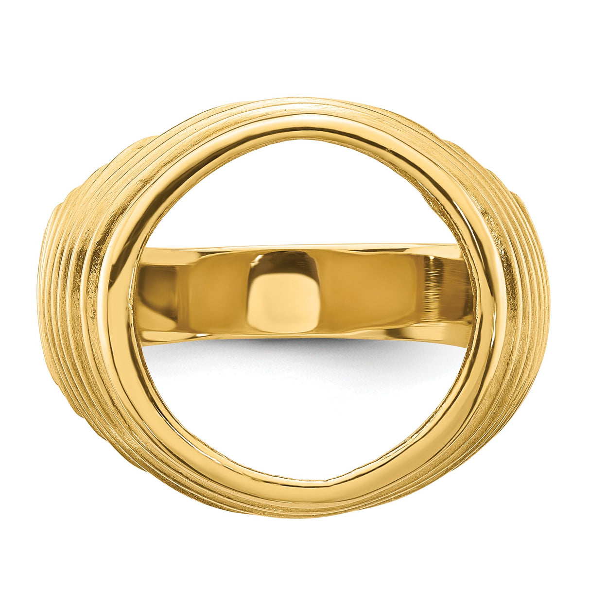 13 mm 14k Yellow Gold coin bezel ring for US $1 Indian Princess Type 1 — additional image