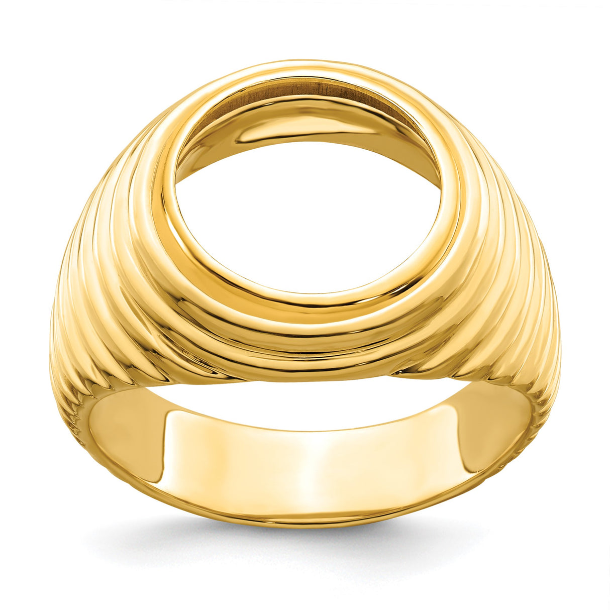 13 mm 14k Yellow Gold coin bezel ring for US $1 Indian Princess Type 1 — additional image