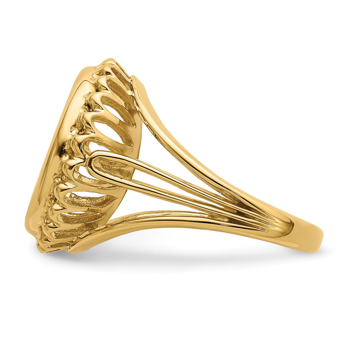 13 mm 14k Yellow Gold coin bezel ring for US $1 Indian Princess Type 1 β additional image