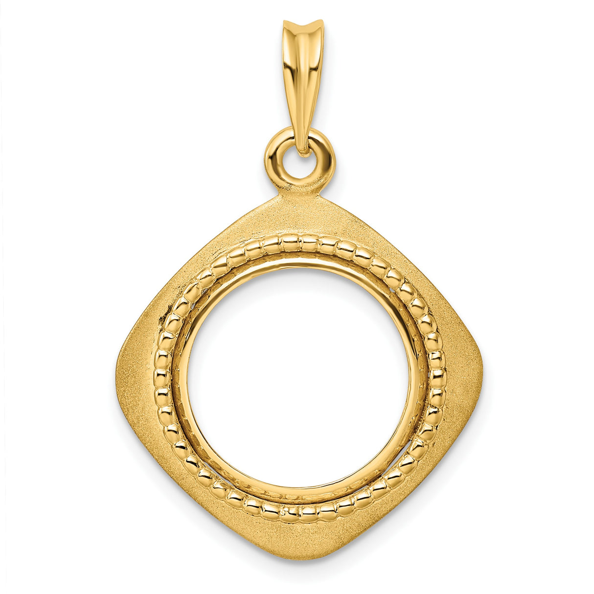15 mm 14k Yellow Gold coin bezel pendant for US $1 Indian Princess Type 2