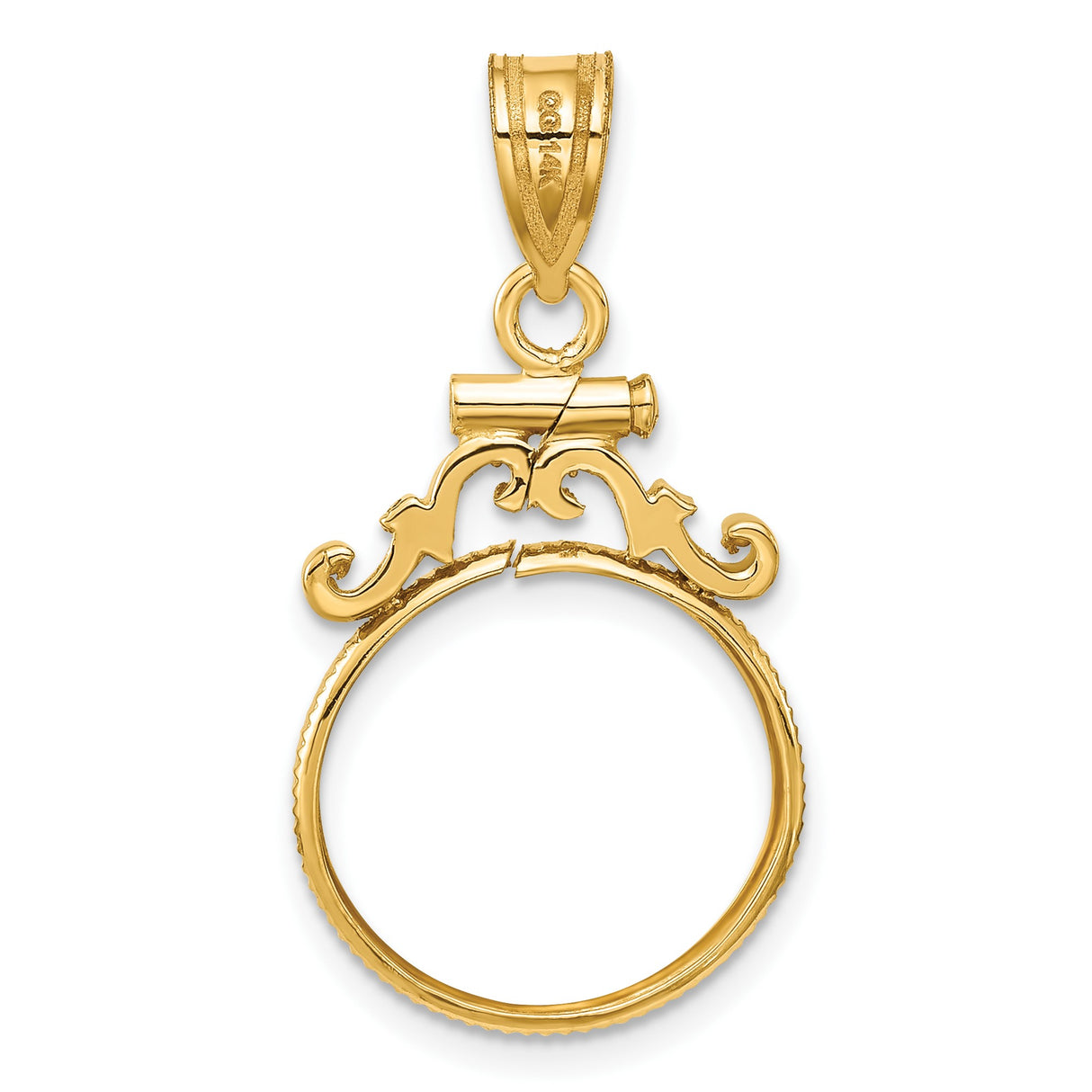 15 mm 14k Yellow Gold coin bezel pendant for US $1 Indian Princess Type 2 β additional image