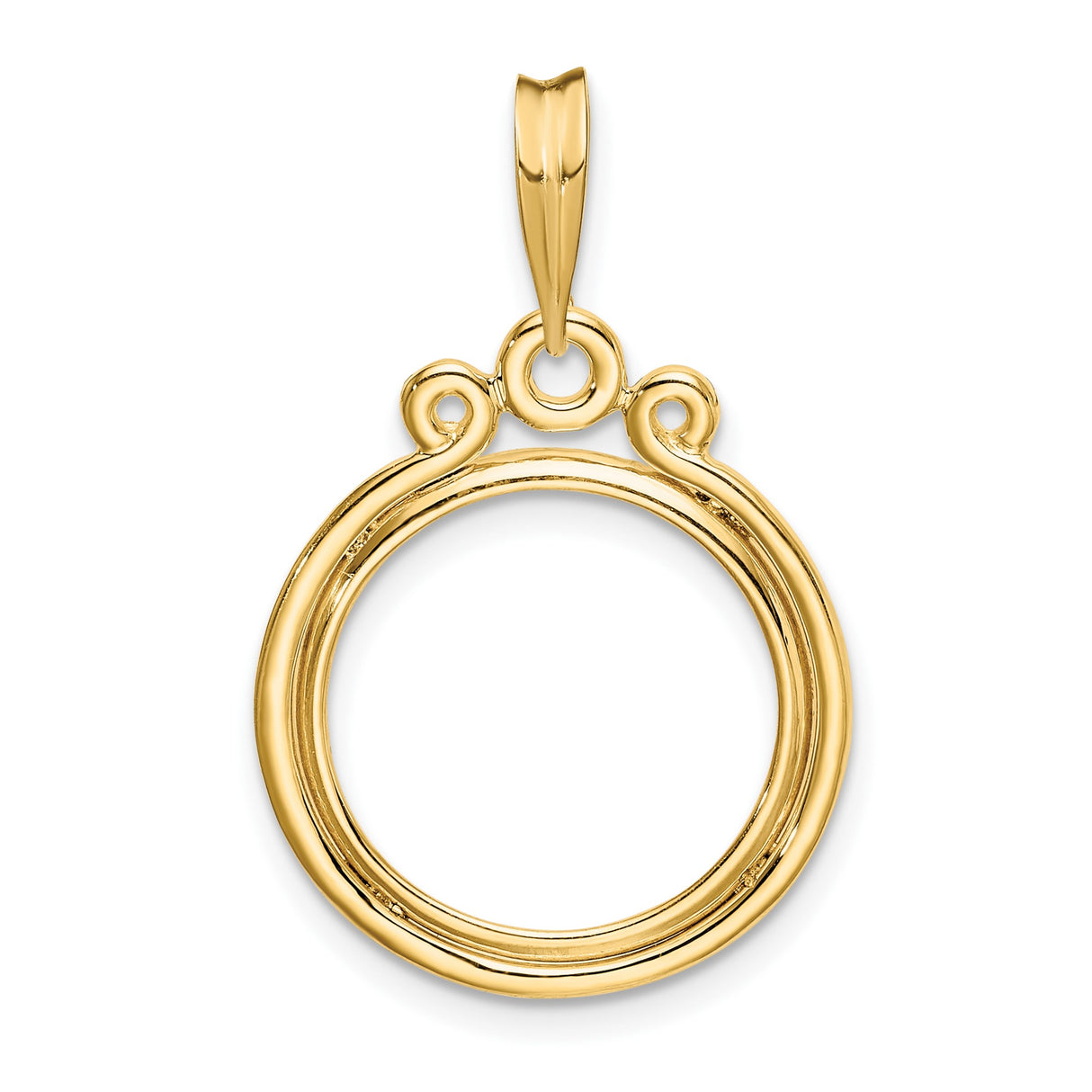 15 mm 14k Yellow Gold coin bezel pendant for US $1 Indian Princess Type 3