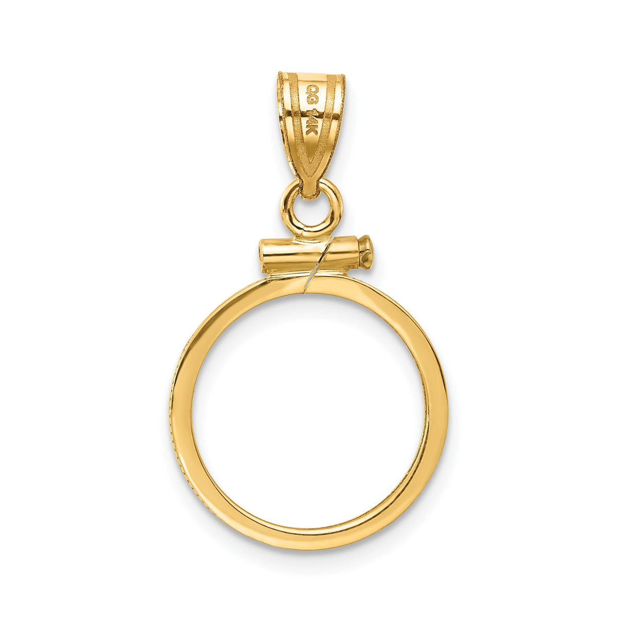 15 mm 14k Yellow Gold coin bezel pendant for US $1 Indian Princess Type 3 — additional image