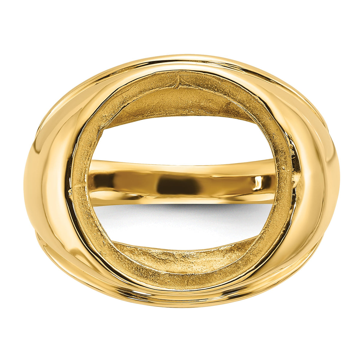 15 mm 14k Yellow Gold coin bezel ring for US $1 Indian Princess Type 3 — additional image