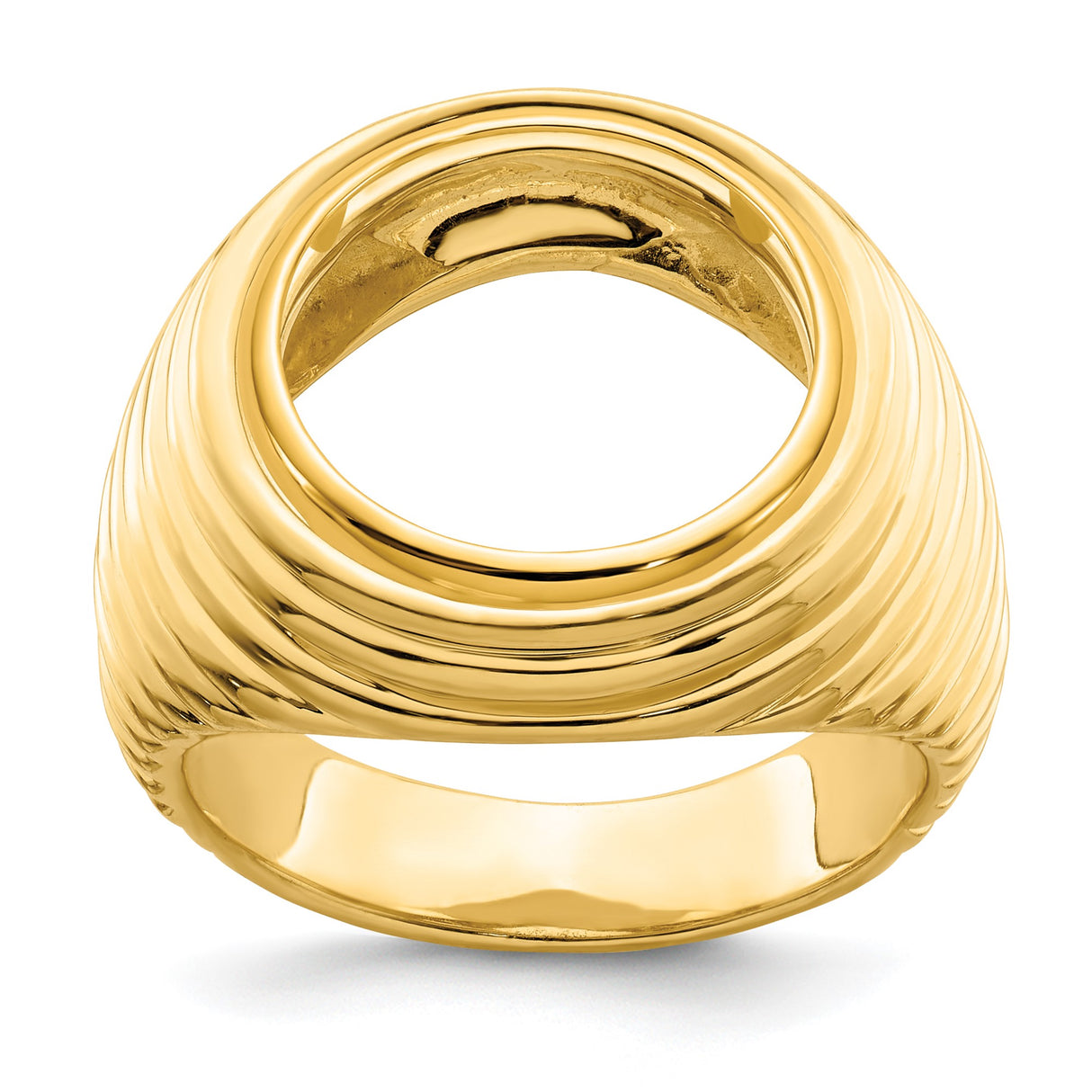 15 mm 14k Yellow Gold coin bezel ring for US $1 Indian Princess Type 3 — additional image