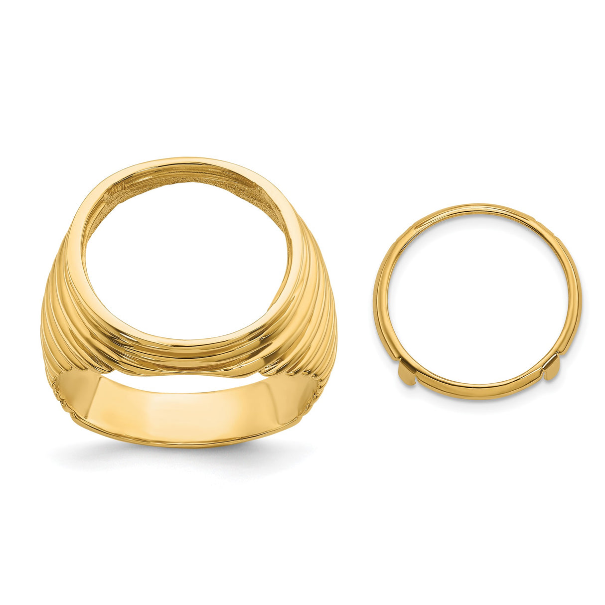 15 mm 14k Yellow Gold coin bezel ring for US $1 Indian Princess Type 3
