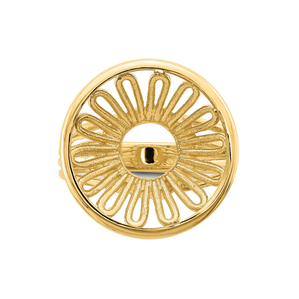 15 mm 14k Yellow Gold coin bezel ring for US $1 Indian Princess Type 3 β additional image