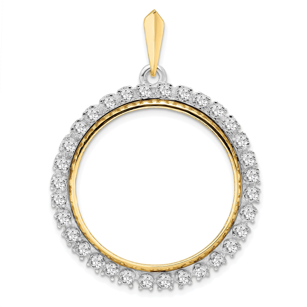 27 mm 14k Multi-Tone Gold coin bezel pendant for US $10 Indian Head Eagle