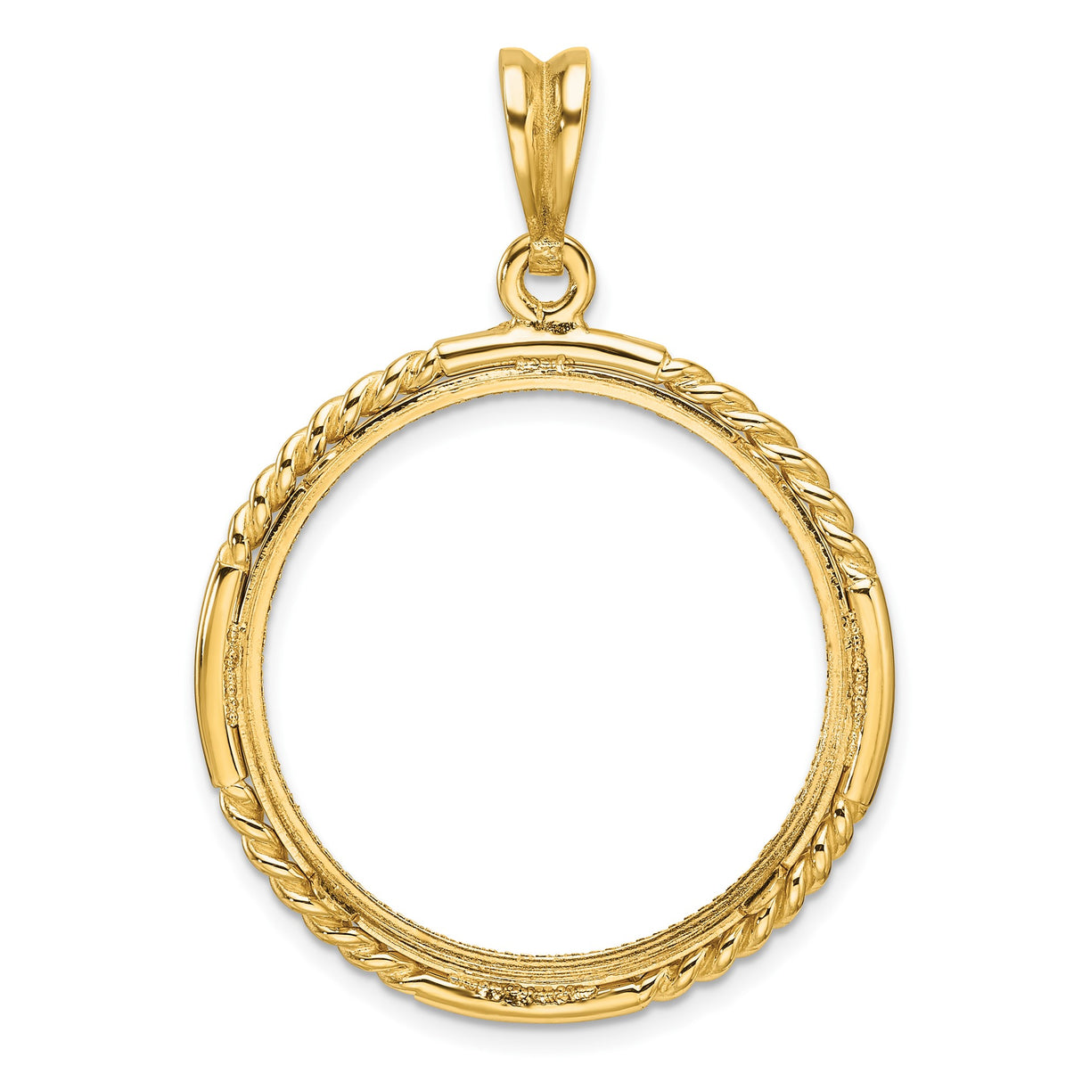 27 mm 14k Yellow Gold coin bezel pendant for US $10 Indian Head Eagle β additional image