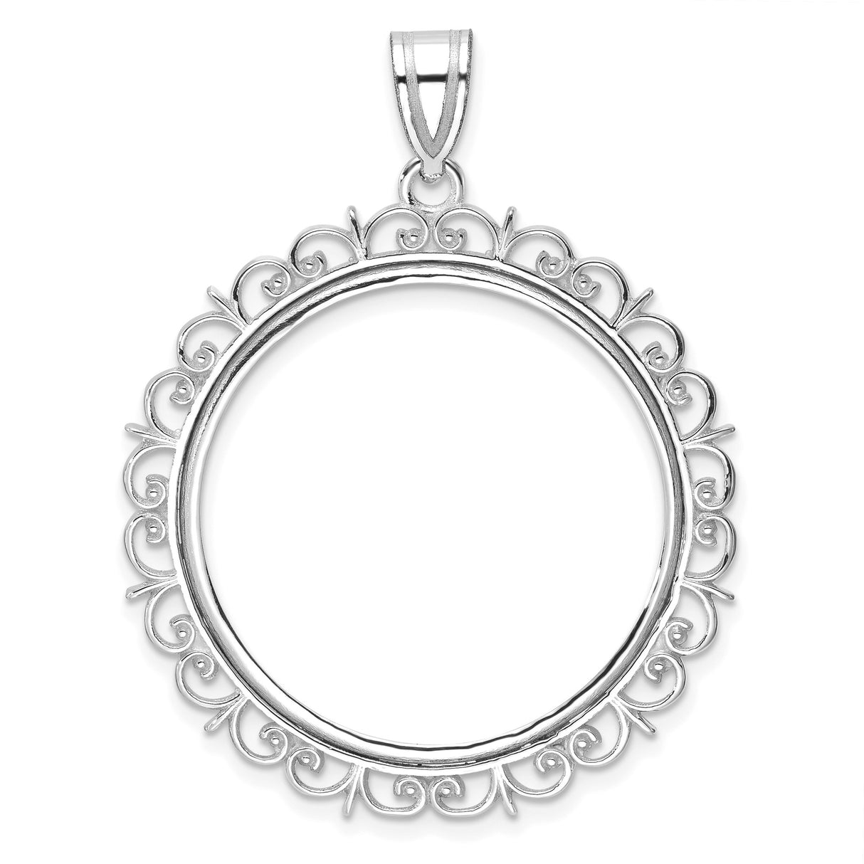 27 mm 14k White Gold coin bezel pendant for US $10 Indian Head Eagle