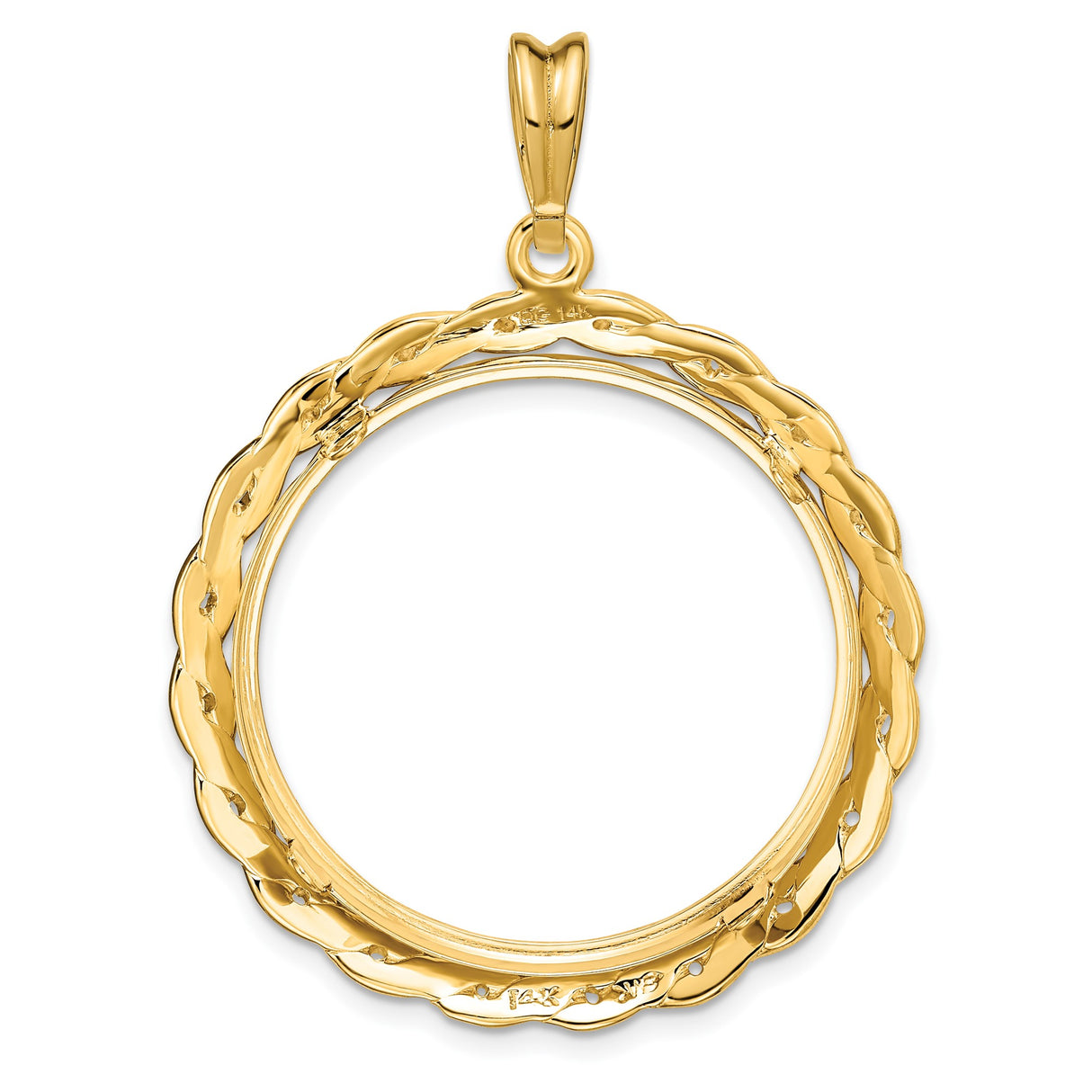 27 mm 14k Yellow Gold coin bezel pendant for US $10 Indian Head Eagle β additional image