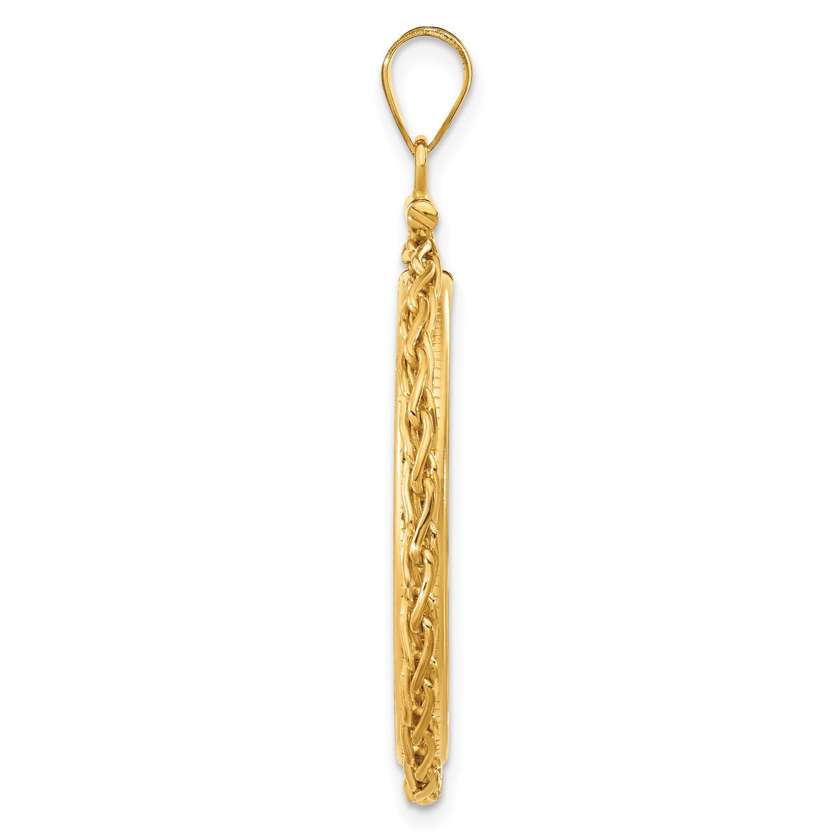 27 mm 14k Yellow Gold coin bezel pendant for US $10 Indian Head Eagle β alternate view