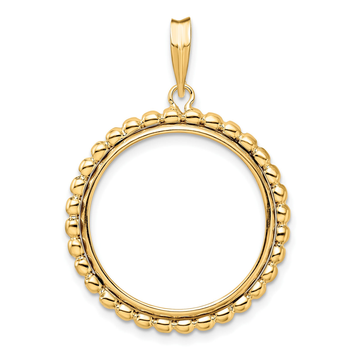 22 mm 14k Yellow Gold coin bezel pendant for US $5 Indian Head Half Eagle