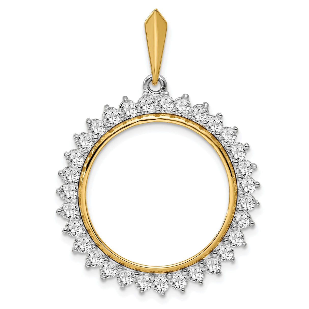 22 mm 14k Multi-Tone Gold coin bezel pendant for US $5 Indian Head Half Eagle