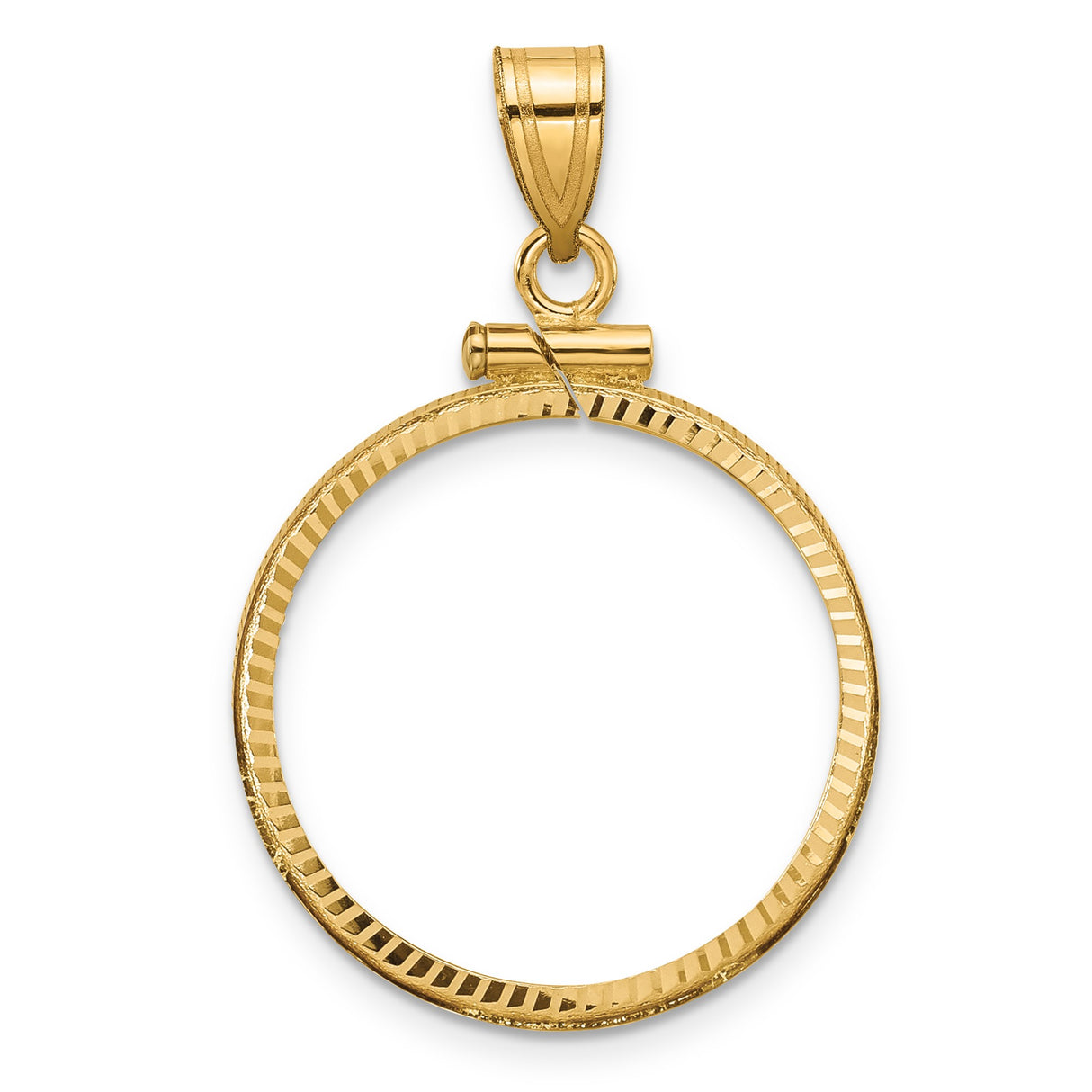 22 mm 14k Yellow Gold coin bezel pendant for US $5 Indian Head Half Eagle
