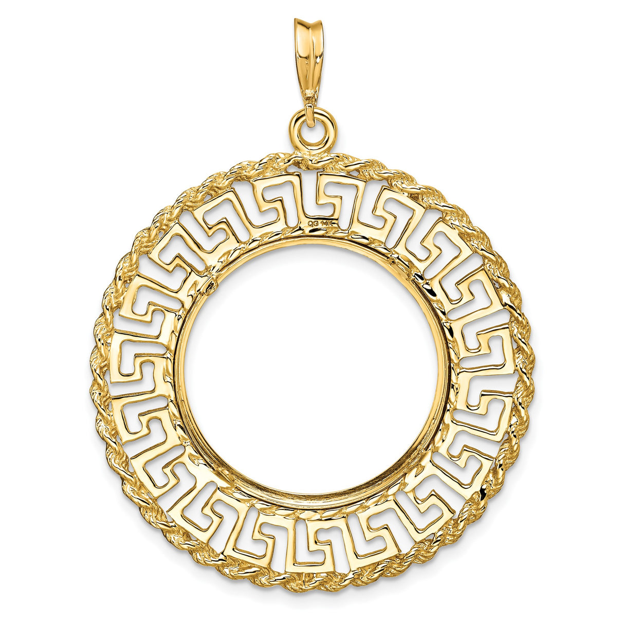 22 mm 14k Yellow Gold coin bezel pendant for US $5 Indian Head Half Eagle β additional image