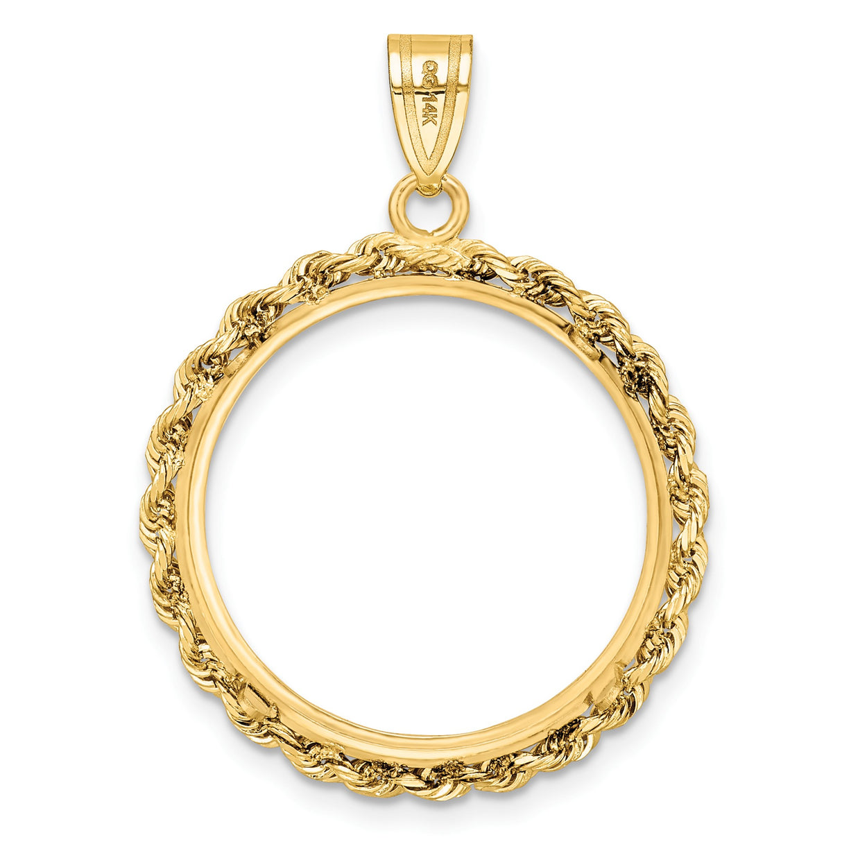 22 mm 14k Yellow Gold coin bezel pendant for US $5 Indian Head Half Eagle β additional image