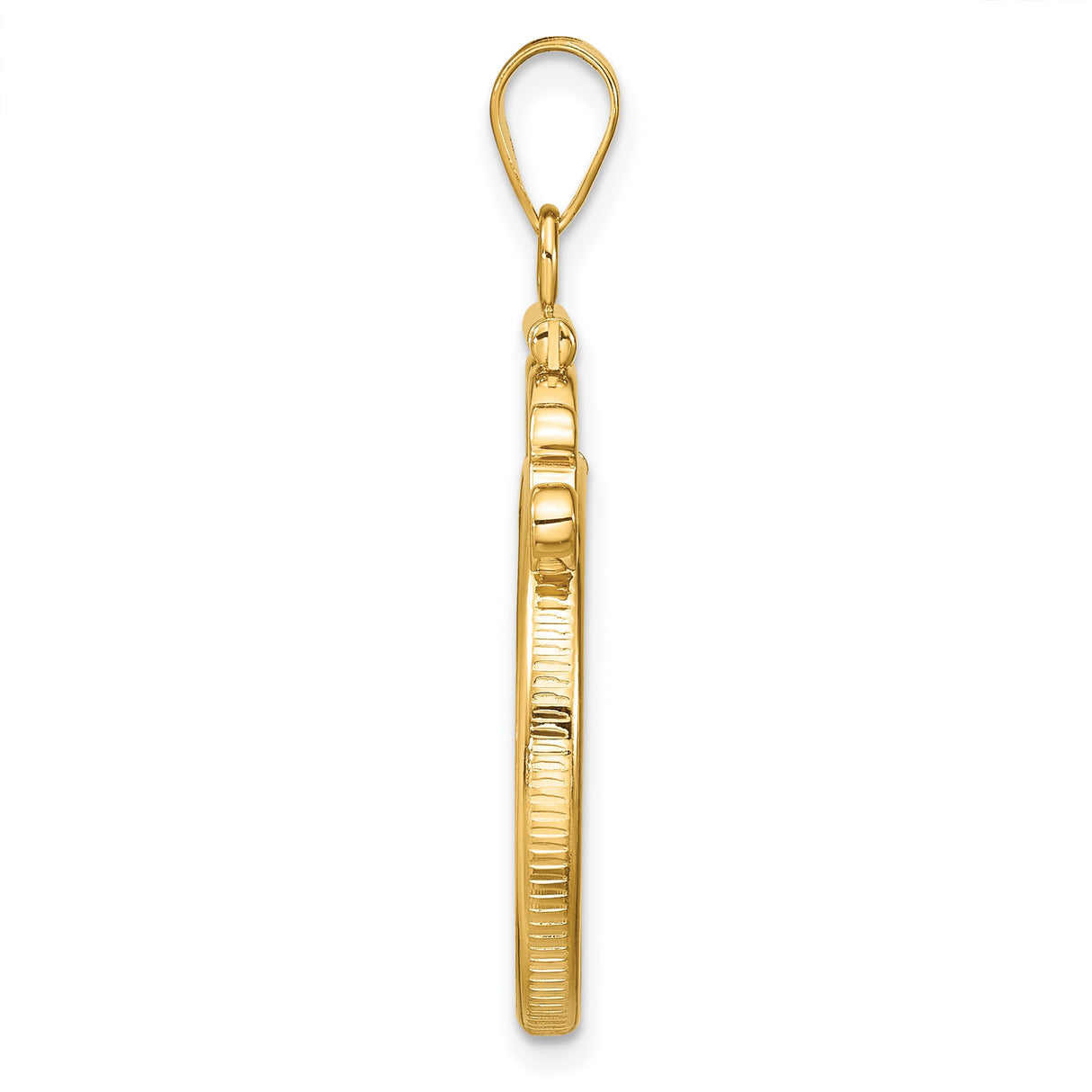 22 mm 14k Yellow Gold coin bezel pendant for US $5 Indian Head Half Eagle β alternate view