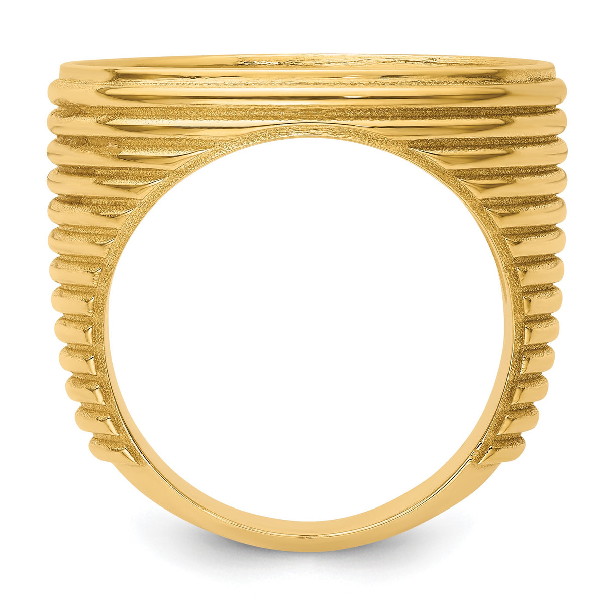 22 mm 14k Yellow Gold coin bezel ring for US $5 Indian Head Half Eagle β alternate view