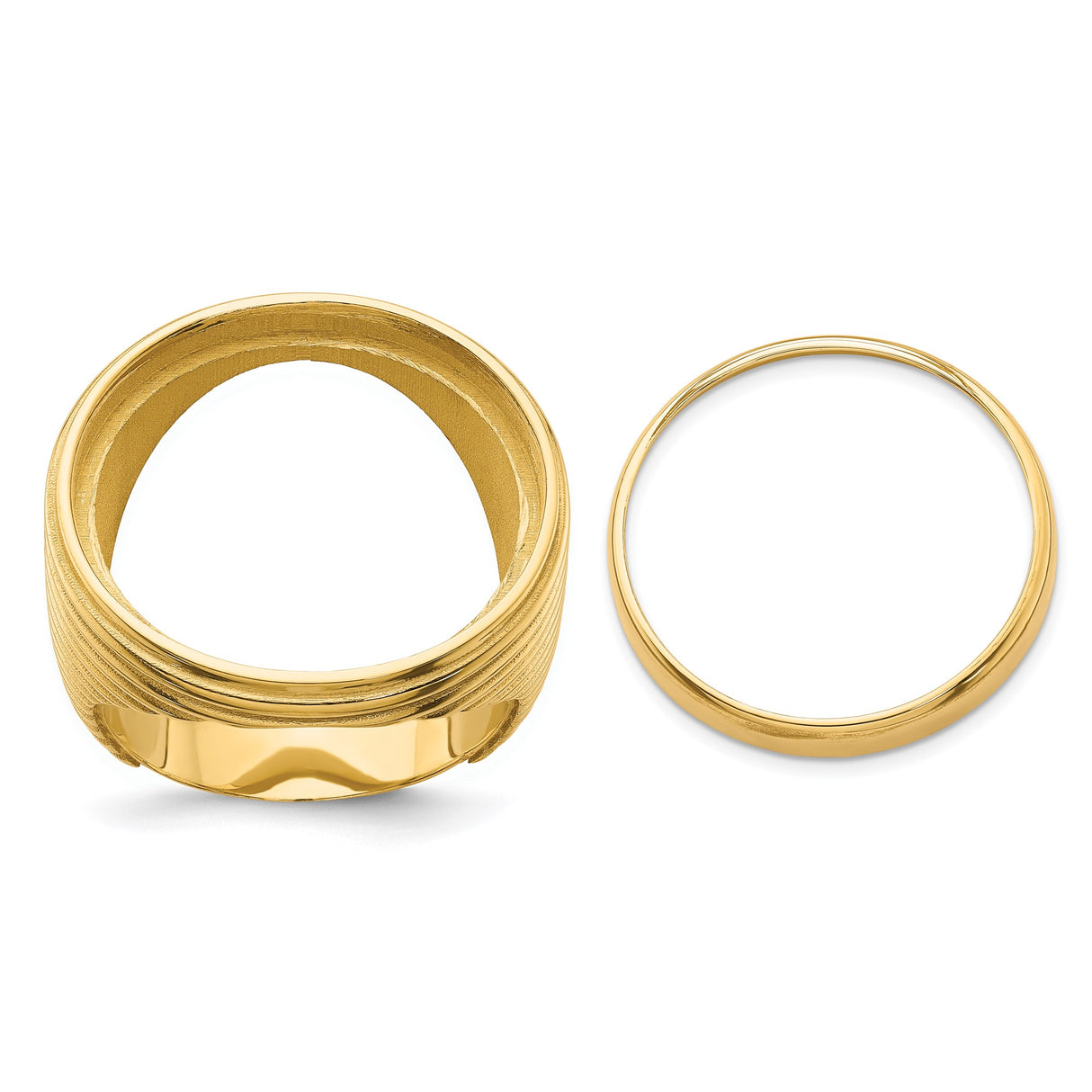 22 mm 14k Yellow Gold coin bezel ring for US $5 Indian Head Half Eagle