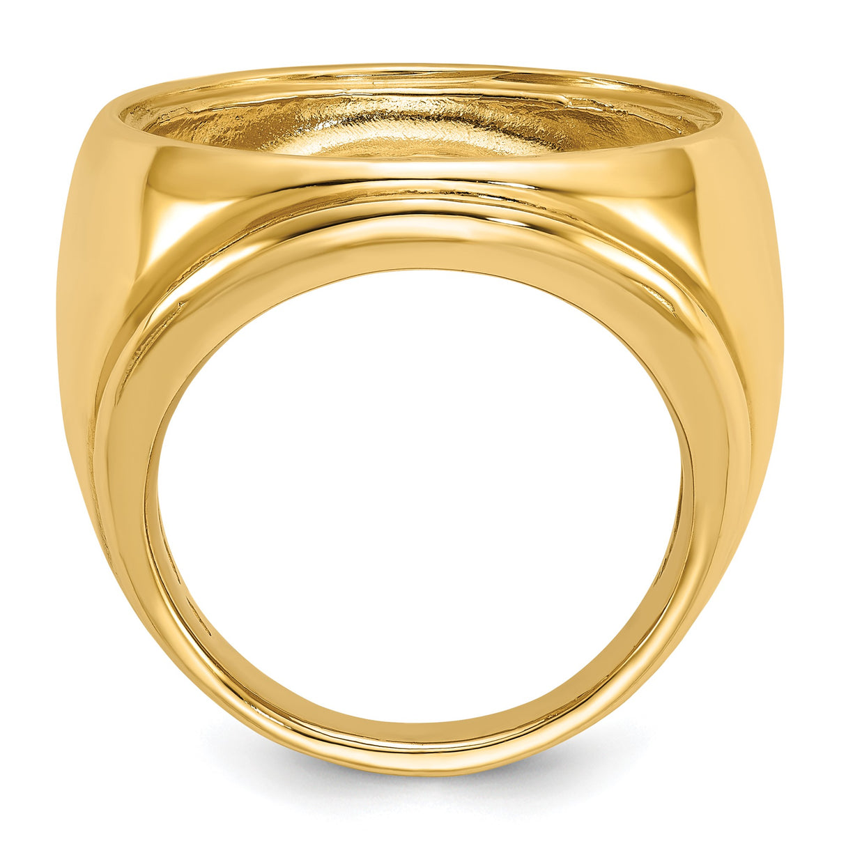 22 mm 14k Yellow Gold coin bezel ring for US $5 Indian Head Half Eagle β alternate view