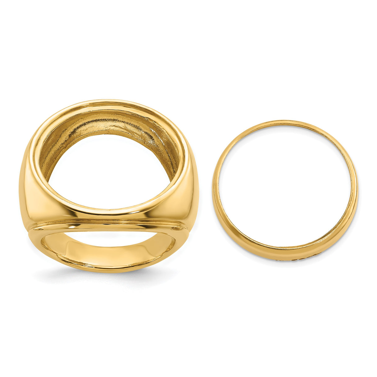 22 mm 14k Yellow Gold coin bezel ring for US $5 Indian Head Half Eagle