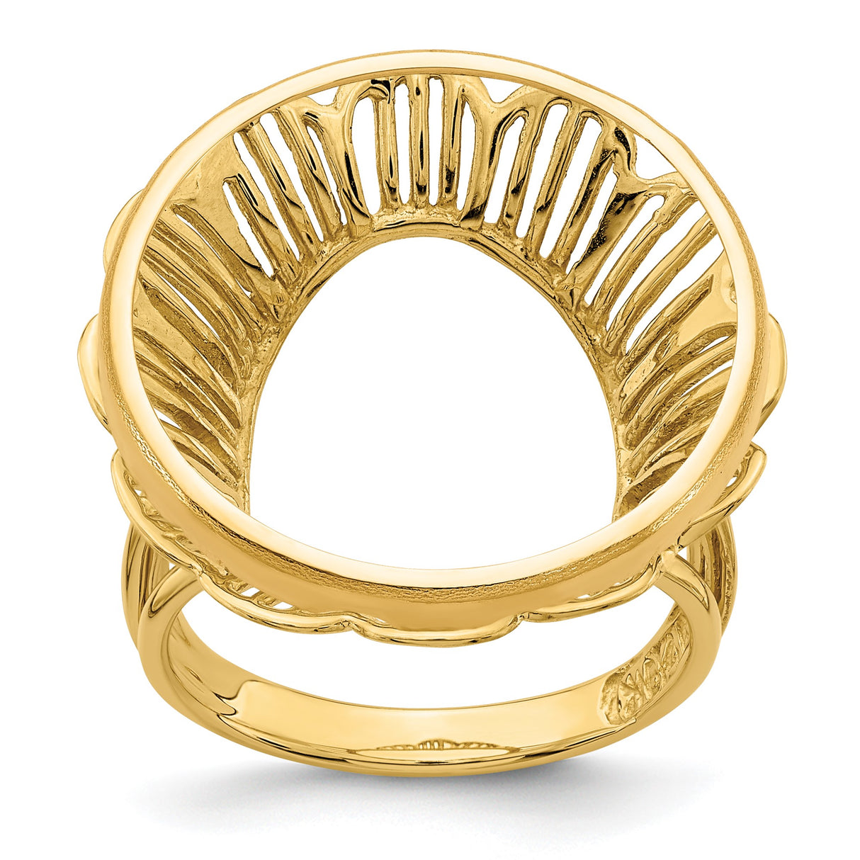 22 mm 14k Yellow Gold coin bezel ring for US $5 Indian Head Half Eagle β additional image