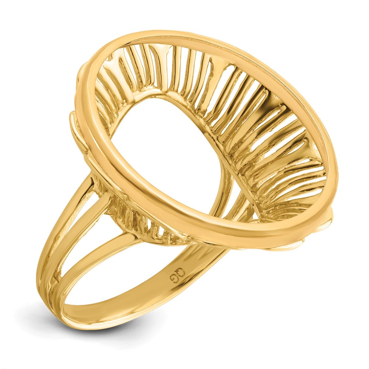 22 mm 14k Yellow Gold coin bezel ring for US $5 Indian Head Half Eagle