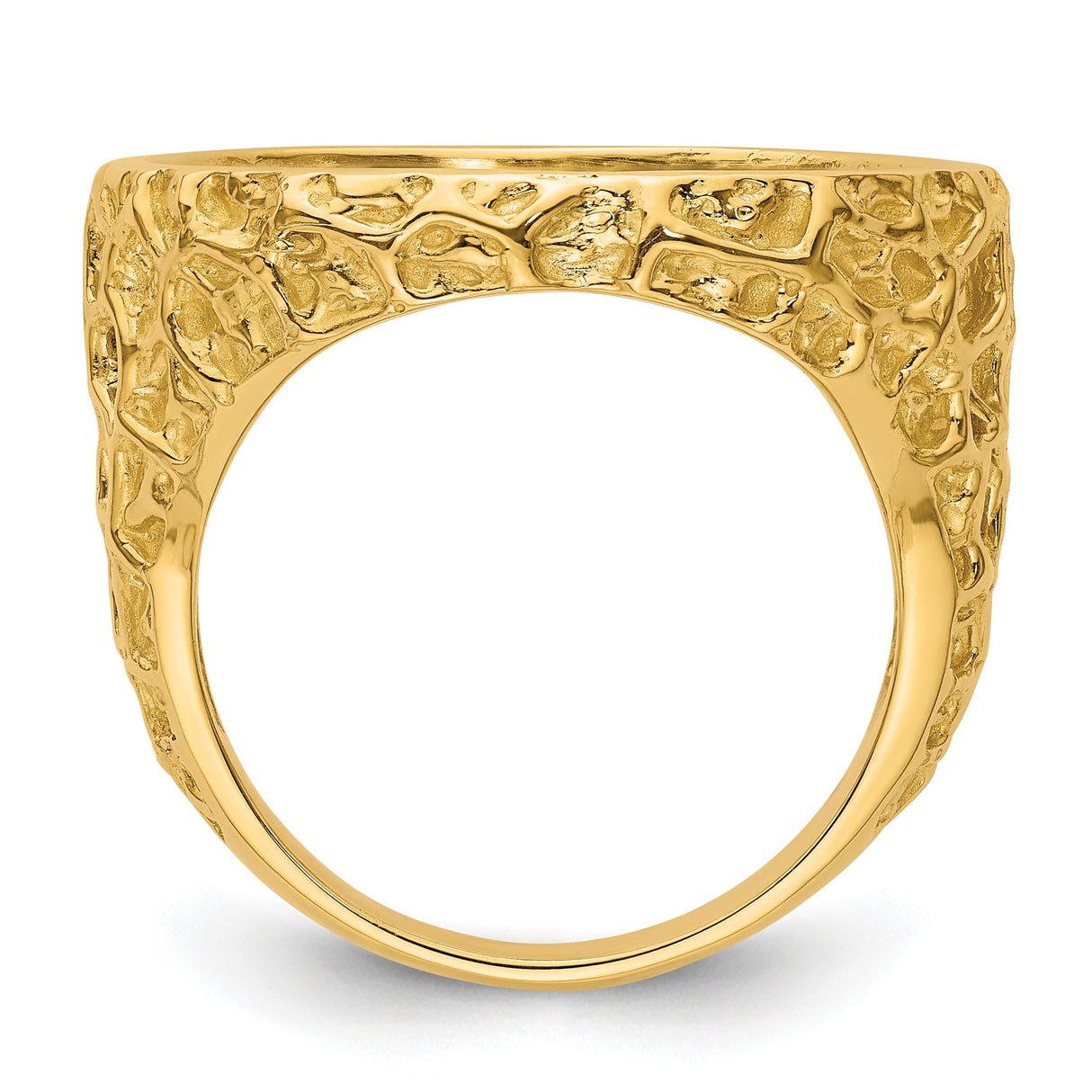 22 mm 14k Yellow Gold coin bezel ring for US $5 Indian Head Half Eagle β alternate view