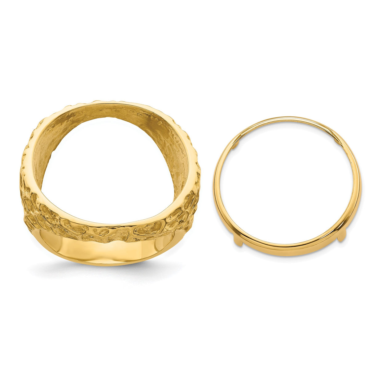 22 mm 14k Yellow Gold coin bezel ring for US $5 Indian Head Half Eagle