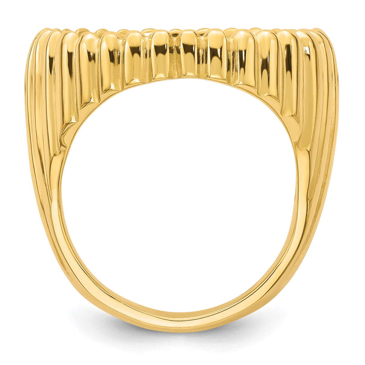 22 mm 14k Yellow Gold coin bezel ring for US $5 Indian Head Half Eagle β alternate view