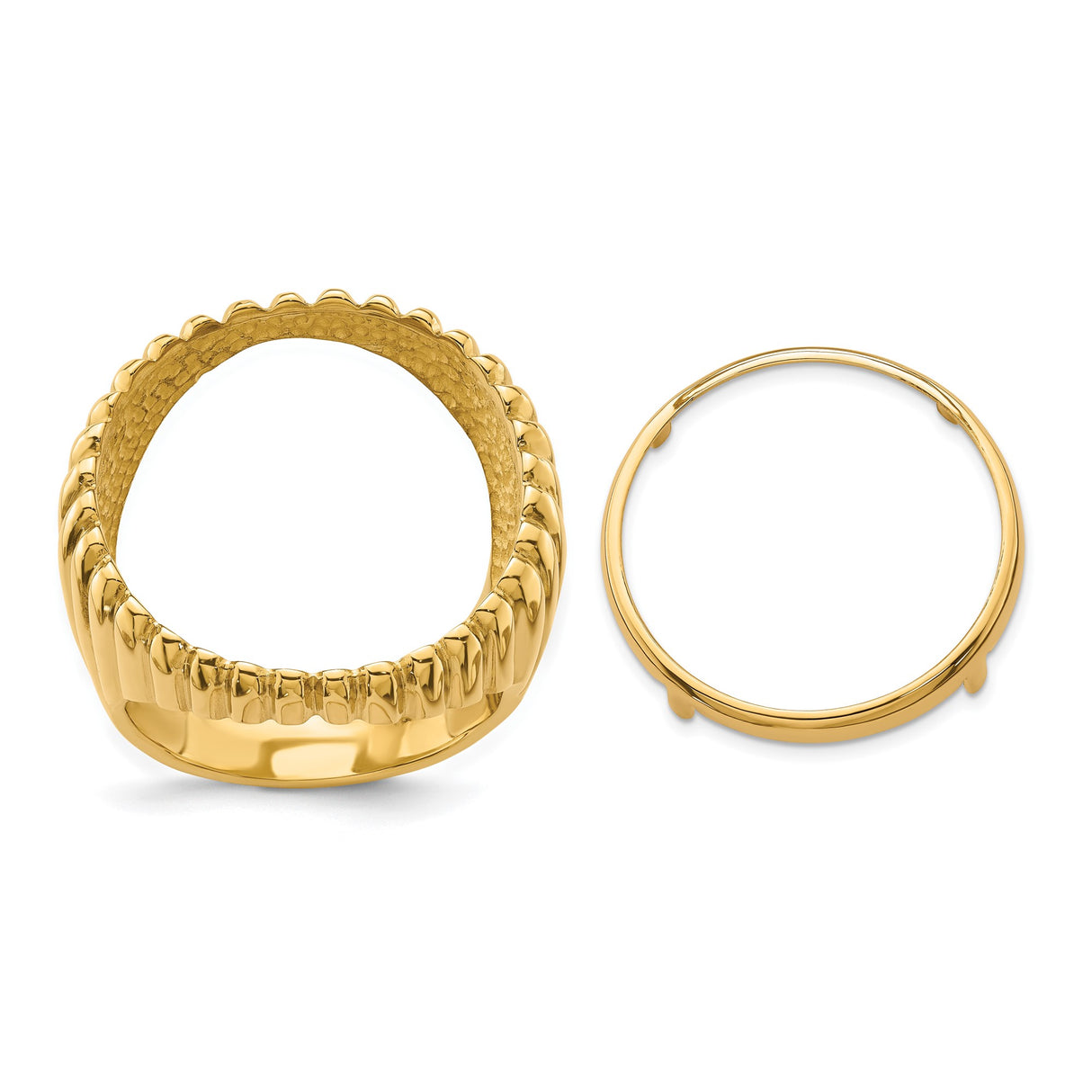 22 mm 14k Yellow Gold coin bezel ring for US $5 Indian Head Half Eagle