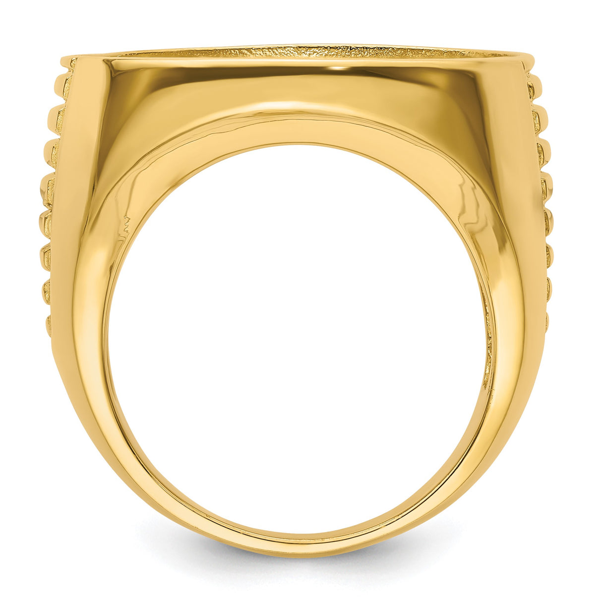 22 mm 14k Yellow Gold coin bezel ring for US $5 Indian Head Half Eagle β alternate view