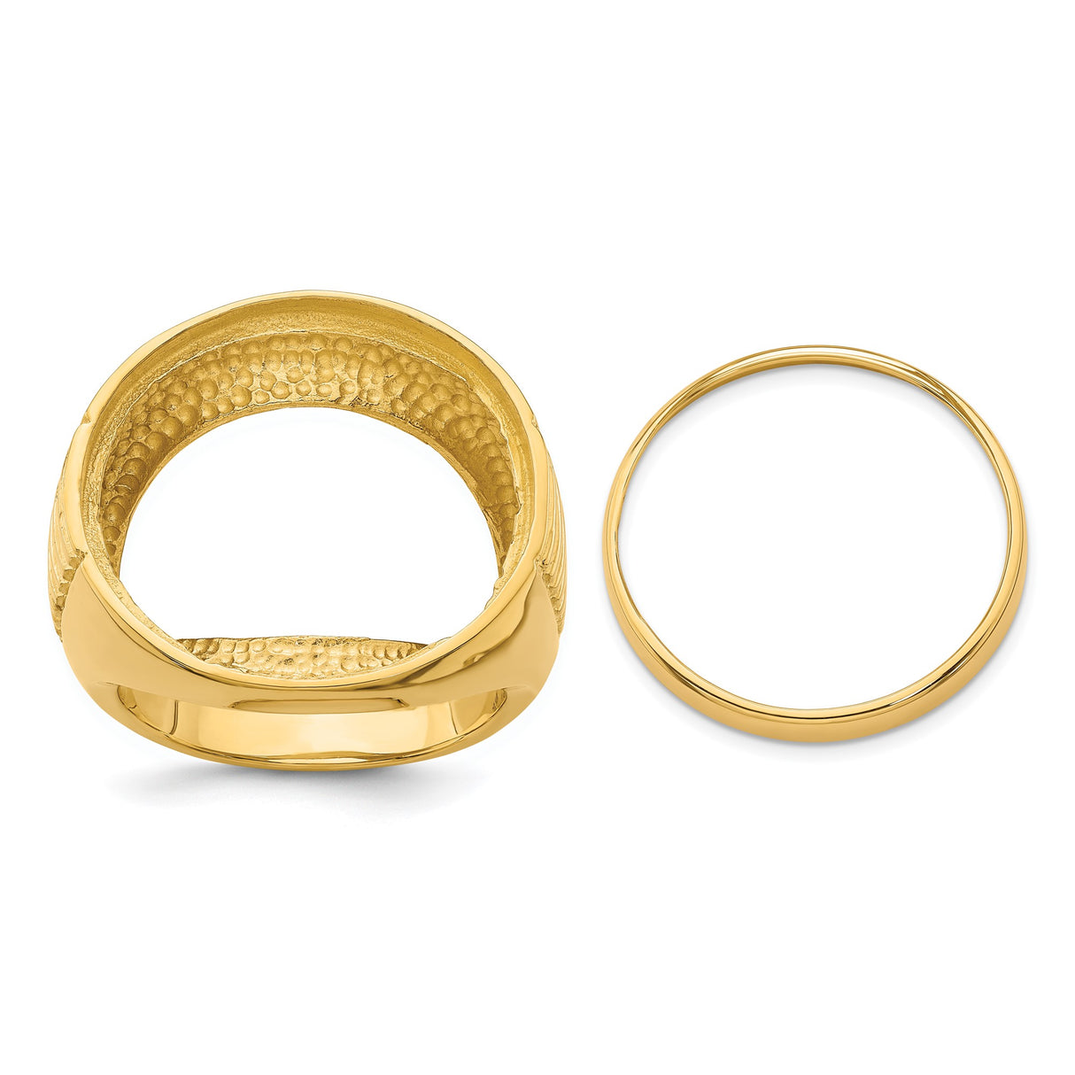 22 mm 14k Yellow Gold coin bezel ring for US $5 Indian Head Half Eagle