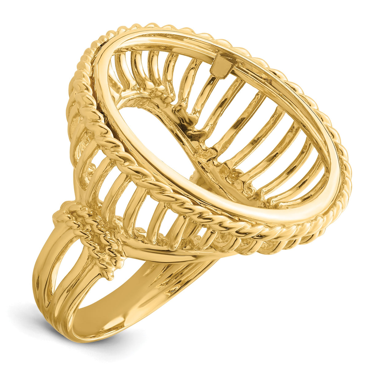 22 mm 14k Yellow Gold coin bezel ring for US $5 Indian Head Half Eagle