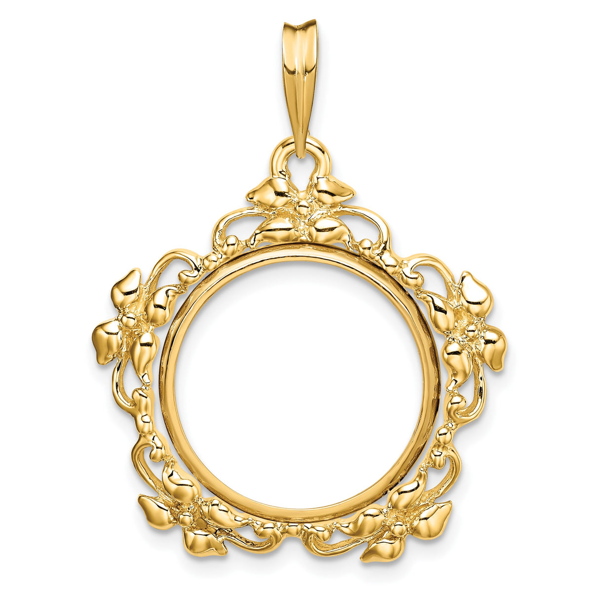 18 mm 14k Yellow Gold coin bezel pendant for US $2.50 Indian Head Quarter Eagle