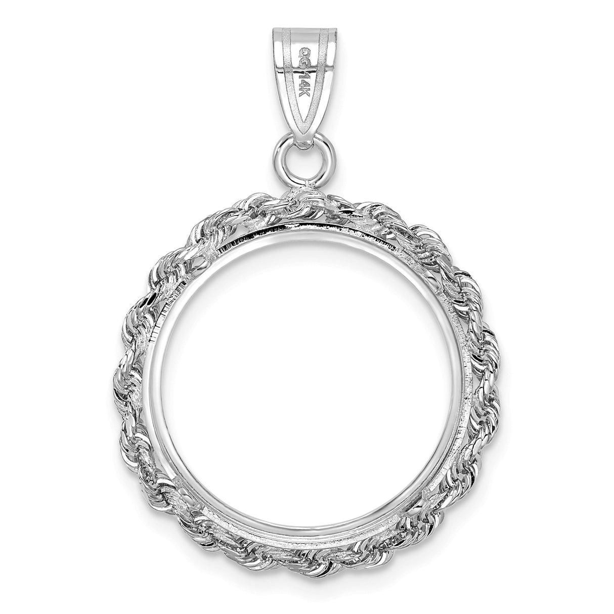18 mm 14k White Gold coin bezel pendant for US $2.50 Indian Head Quarter Eagle β additional image