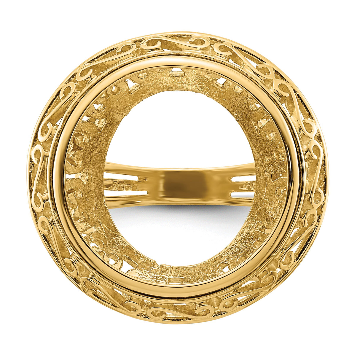 18 mm 14k Yellow Gold coin bezel ring for US $2.50 Indian Head Quarter Eagle β additional image
