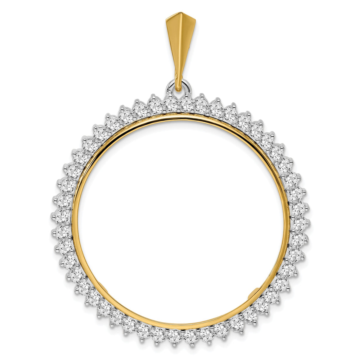 34 mm 14k Multi-Tone Gold coin bezel pendant for US $20 Liberty Head Double Eagle